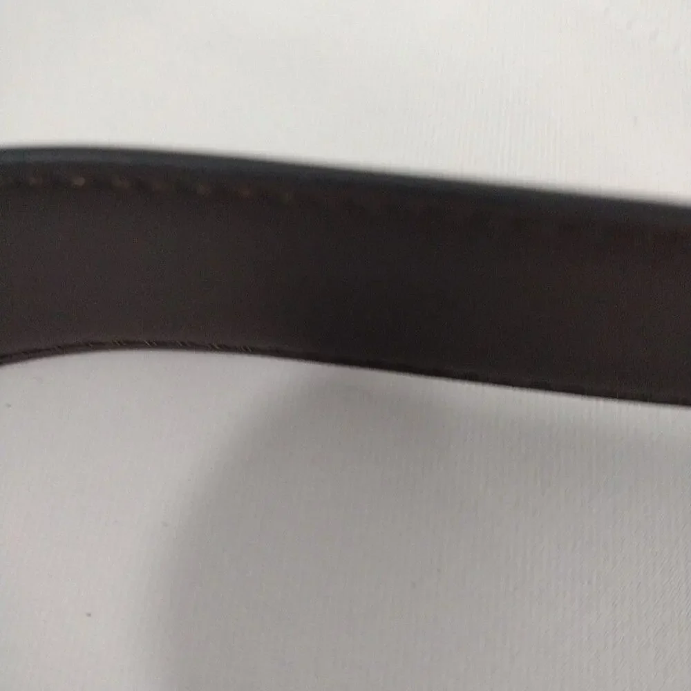 Nordstrom Belt Mens 40 Black Brown Leather Reversible Dress Silver Buckle